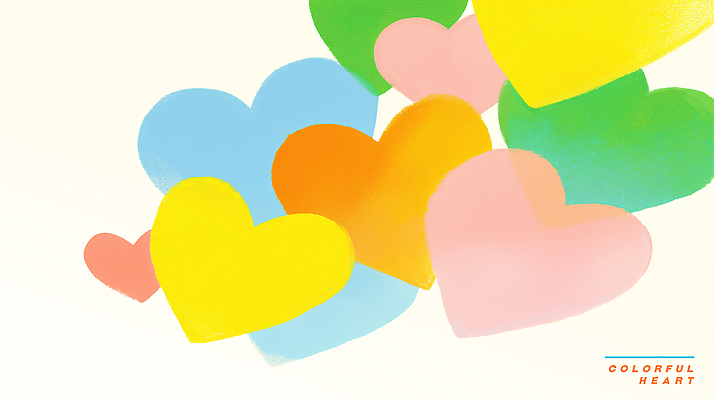 PSD 일러스트 사랑 사람없음 컬러풀 하트백그라운드 겹침 국내일러스트 감정 컬러 백그라운드 하트 파일형식