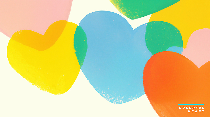 PSD 일러스트 사랑 사람없음 컬러풀 하트백그라운드 겹침 국내일러스트 감정 컬러 백그라운드 하트 파일형식