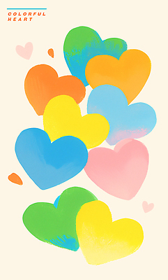 PSD 일러스트 사랑 사람없음 컬러풀 하트백그라운드 겹침 국내일러스트 감정 컬러 백그라운드 하트 파일형식
