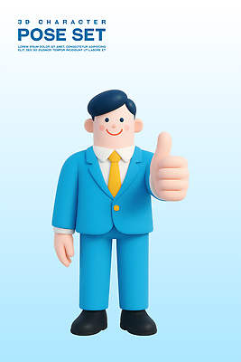 전신 PSD 편집이미지 남자 포즈 하늘색 3D캐릭터 한명 미소 정장 성인 3D 비즈니스맨 따봉 성인남자한명만 편집3D 캐릭터 1 옷 비즈니스 표정 사람 파란색 최고 직장인 디지털합성 남자한명만 성인남자만 파일형식