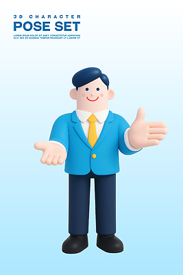 전신 PSD 편집이미지 남자 포즈 하늘색 3D캐릭터 한명 미소 정장 성인 3D 손들기 비즈니스맨 성인남자한명만 편집3D 캐릭터 1 옷 비즈니스 모션 표정 사람 파란색 직장인 디지털합성 남자한명만 성인남자만 파일형식