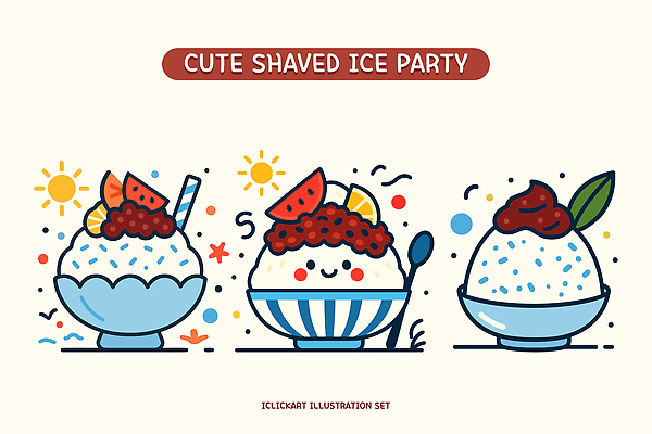 그릇 하늘색 잎 일러스트 미소 사람없음 여름 태양 귀여움 숟가락 달콤 시원함 팥빙수 과일빙수 과일조각 엘리먼트 국내일러스트 AI파일 자연요소 식물 식기 계절 조각 컨셉 과일 수저 표정 파란색 맛 빙수 파일형식 벡터