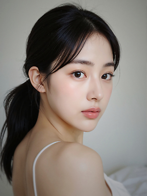 JPG 편집이미지 여자 한명 상반신 성인 민소매 뒤돌아보기 묶은머리 의료성형뷰티 성인여자한명만 편집실사 AI인물포토 AI콘텐츠 1 헤어스타일 상의 모션 사람 CG 여자한명만 성인여자만 파일형식 AI포토