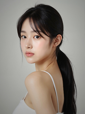 JPG 편집이미지 여자 한명 상반신 성인 민소매 뒤돌아보기 묶은머리 의료성형뷰티 성인여자한명만 편집실사 AI인물포토 AI콘텐츠 1 헤어스타일 상의 모션 사람 CG 여자한명만 성인여자만 파일형식 AI포토