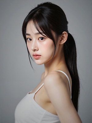 JPG 편집이미지 여자 한명 상반신 성인 민소매 묶은머리 의료성형뷰티 성인여자한명만 편집실사 AI인물포토 AI콘텐츠 1 헤어스타일 상의 사람 CG 여자한명만 성인여자만 파일형식 AI포토