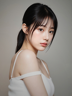 JPG 편집이미지 여자 한명 상반신 성인 민소매 묶은머리 의료성형뷰티 성인여자한명만 편집실사 AI인물포토 AI콘텐츠 1 헤어스타일 상의 사람 CG 여자한명만 성인여자만 파일형식 AI포토