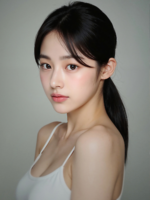 JPG 편집이미지 여자 한명 상반신 성인 민소매 묶은머리 의료성형뷰티 성인여자한명만 편집실사 AI인물포토 AI콘텐츠 1 헤어스타일 상의 사람 CG 여자한명만 성인여자만 파일형식 AI포토