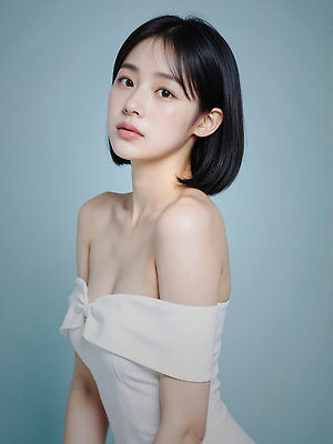 JPG 편집이미지 여자 하늘색 한명 상반신 성인 단발머리 의료성형뷰티 성인여자한명만 편집실사 오프숄더 AI인물포토 AI콘텐츠 1 헤어스타일 상의 사람 파란색 CG 여자한명만 성인여자만 파일형식 AI포토