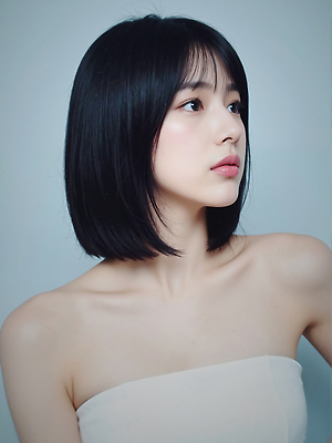 JPG 편집이미지 여자 하늘색 한명 상반신 성인 단발머리 의료성형뷰티 성인여자한명만 편집실사 오프숄더 AI인물포토 AI콘텐츠 1 헤어스타일 상의 사람 파란색 CG 여자한명만 성인여자만 파일형식 AI포토