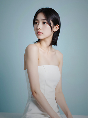 JPG 편집이미지 여자 하늘색 한명 상반신 성인 단발머리 의료성형뷰티 성인여자한명만 편집실사 오프숄더 AI인물포토 AI콘텐츠 1 헤어스타일 상의 사람 파란색 CG 여자한명만 성인여자만 파일형식 AI포토