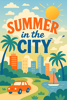 구름 포스터 길 바다 일러스트 자동차 갈매기 하늘 빌딩 사람없음 야자수 태양 여름풍경 도시 풀 돗단배 국내일러스트 AI파일 자연요소 나무 식물 육상교통 배_교통 조류 풍경 건물 파일형식 벡터 여름_계절