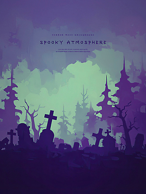 PSD 나무 구름 십자가 일러스트 하늘 수채화 사람없음 연두색 파란색 어둠 무덤 분위기 숲속 무서움 비석 호러 국내일러스트 자연요소 식물 감정 컬러 컨셉 초록색 숲 공포 파일형식