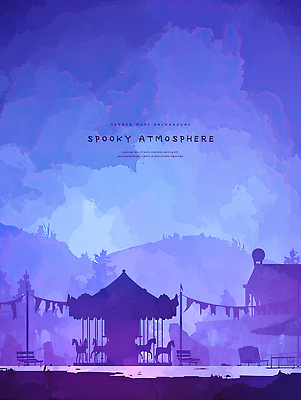 PSD 구름 의자 일러스트 하늘 수채화 산 사람없음 보라색 어둠 놀이공원 분위기 무서움 회전목마 가랜드 호러 국내일러스트 자연요소 감정 컬러 가구 컨셉 테마파크 놀이기구 파티용품 공포 파일형식