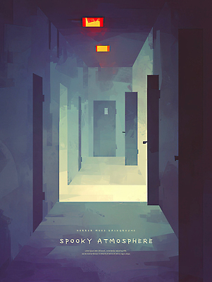 PSD 일러스트 전등 수채화 사람없음 빛 문 어둠 회색 복도 분위기 무서움 호러 국내일러스트 감정 컬러 컨셉 조명 공포 파일형식