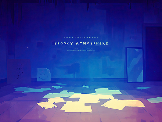 PSD 종이 일러스트 수채화 사람없음 파란색 빛 어둠 분위기 무서움 전신거울 호러 국내일러스트 감정 컬러 컨셉 거울 공포 파일형식