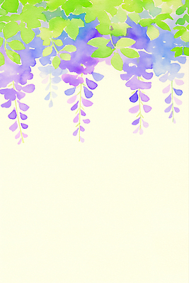 JPG 잎 일러스트 자연 수채화 사람없음 보라색 여름풍경 등나무꽃 카피스페이스 국내일러스트 AI일러스트 AI콘텐츠 식물 꽃 컬러 풍경 공백 생태계 파일형식 여름_계절