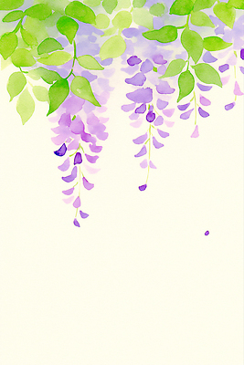 JPG 잎 일러스트 자연 수채화 사람없음 보라색 여름풍경 등나무꽃 카피스페이스 국내일러스트 AI일러스트 AI콘텐츠 식물 꽃 컬러 풍경 공백 생태계 파일형식 여름_계절