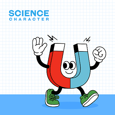 장갑 하늘색 신발 일러스트 실험기구 미소 사람없음 손들기 주먹 U자형자석 일러캐릭터 AI파일 캐릭터 잡화 과학 모션 표정 파란색 자석 파일형식 벡터