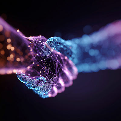 JPG 편집이미지 손 분홍색 하늘색 악수 신체부위 어둠 과학기술 보케 가상현실 이미지편집 편집실사 AI컴퓨터그래픽 AI콘텐츠 컬러 기술 사람 손짓 파란색 CG 파일형식