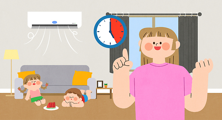 전신 접시 여자 남자 어린이 엎드리기 시계 거실 일러스트 창문 가족 바람 휴식 미소 앉기 소녀 소년 상반신 성인 세명 여름 소파 손들기 눈감음 스탠드 가리킴 커튼 더위 에어컨 서랍장 수박조각 국내일러스트 AI파일 자연요소 식기 계절 조각 가구 컨셉 의자 관계 모션 날씨 조명 수박 표정 사람 손짓 가전제품 파일형식 벡터