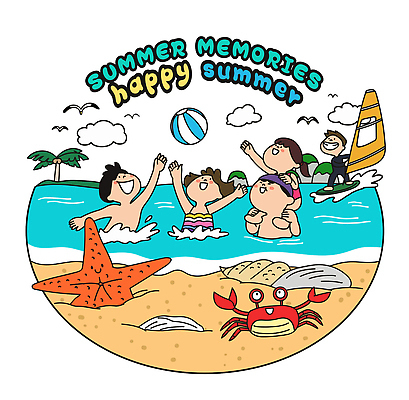 전신 구름 여자 남자 수영복 어린이 섬 여행 일러스트 가족 갈매기 하늘 불가사리 여름방학 웃음 소녀 소년 상반신 성인 해변 두명 여름휴가 바캉스 야자수 손들기 만세 게 잡기 서핑보드 목말 소라 비치발리볼 즐거움 수영모 국내일러스트 AI파일 자연요소 나무 옷 감정 바다 관계 모션 조류 방학 휴가 어패류 극피동물 표정 갑각류 사람 보드_스포츠 비치볼 배구 수영용품 파일형식 벡터 여름_계절