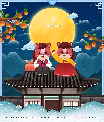 PSD 구름 잎 일러스트 밤하늘 감 기와집 미소 앉기 사람없음 손들기 추석 달력 보름달 나뭇가지 보자기 한복 9월 국내일러스트 병오년 붉은말 붉은말캐릭터 자연요소 나무 식물 한국전통 명절 과일 모션 하늘 한옥 표정 달 말_동물 날짜 야간 전통의상 말캐릭터 파일형식 천_직물 2026년