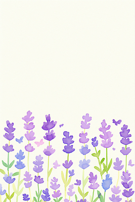 JPG 잎 일러스트 사람없음 보라색 라벤더 국내일러스트 AI일러스트 AI콘텐츠 식물 꽃 컬러 허브 파일형식