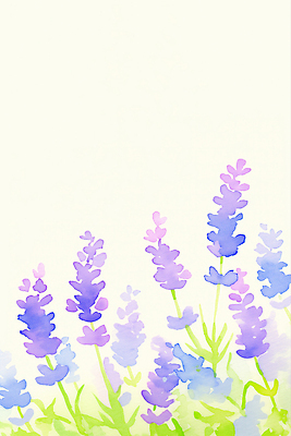 JPG 잎 일러스트 사람없음 보라색 라벤더 국내일러스트 AI일러스트 AI콘텐츠 식물 꽃 컬러 허브 파일형식