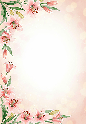 JPG 분홍색 꽃백그라운드 일러스트 수채화 사람없음 백합 카피스페이스 국내일러스트 AI일러스트 AI콘텐츠 꽃 컬러 백그라운드 공백 파일형식