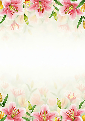 JPG 분홍색 꽃백그라운드 일러스트 수채화 사람없음 백합 꽃프레임 카피스페이스 국내일러스트 AI일러스트 AI콘텐츠 꽃 컬러 백그라운드 프레임 공백 파일형식