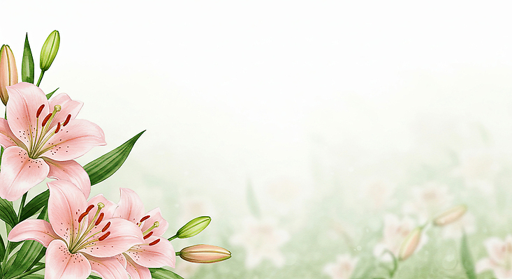 JPG 분홍색 꽃백그라운드 일러스트 수채화 사람없음 백합 카피스페이스 국내일러스트 AI일러스트 AI콘텐츠 꽃 컬러 백그라운드 공백 파일형식