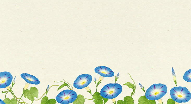 JPG 전통 잎 꽃백그라운드 일러스트 사람없음 한지 그림 한국화 나팔꽃 카피스페이스 국내일러스트 AI일러스트 AI콘텐츠 식물 꽃 종이 백그라운드 공백 동양화 파일형식
