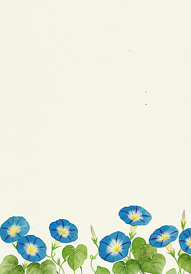 JPG 전통 잎 꽃백그라운드 일러스트 사람없음 한지 그림 한국화 나팔꽃 카피스페이스 국내일러스트 AI일러스트 AI콘텐츠 식물 꽃 종이 백그라운드 공백 동양화 파일형식