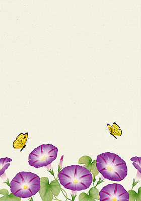 JPG 전통 나비 잎 꽃백그라운드 일러스트 사람없음 한지 그림 한국화 나팔꽃 카피스페이스 국내일러스트 AI일러스트 AI콘텐츠 식물 꽃 종이 곤충 백그라운드 공백 동양화 파일형식