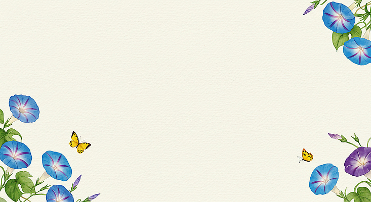 JPG 전통 나비 잎 꽃백그라운드 일러스트 사람없음 한지 그림 한국화 나팔꽃 카피스페이스 국내일러스트 AI일러스트 AI콘텐츠 식물 꽃 종이 곤충 백그라운드 공백 동양화 파일형식