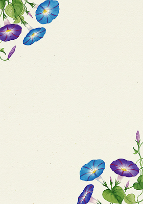 JPG 전통 잎 꽃백그라운드 일러스트 사람없음 한지 그림 한국화 나팔꽃 카피스페이스 국내일러스트 AI일러스트 AI콘텐츠 식물 꽃 종이 백그라운드 공백 동양화 파일형식