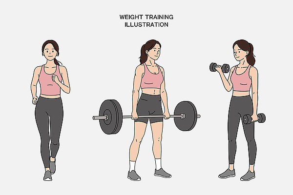 전신 PSD 여자 일러스트 건강 미소 들기 성인 세명 운동복 달리기 헬스 아령 역기 웨이트트레이닝 러닝 성인여자만 크로스핏 데드리프트 일러캐릭터 캐릭터 옷 모션 표정 사람 운동 여자만 성인만 파일형식 운동자세