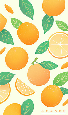 PSD 잎 일러스트 단면 사람없음 주황색 슬라이스 오렌지조각 국내일러스트 식물 컬러 오렌지 파일형식