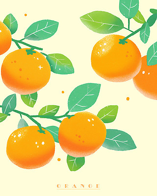 PSD 잎 오렌지 일러스트 사람없음 반짝임 주황색 오렌지나무 국내일러스트 나무 식물 컬러 과일 모션 파일형식