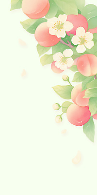 PSD 꽃잎 분홍색 잎 일러스트 사람없음 복숭아 복사꽃 카피스페이스 국내일러스트 식물 꽃 컬러 과일 공백 파일형식