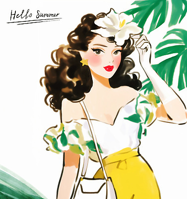 전신 PSD 여자 패션 꽃 잎 가방 일러스트 한명 성인 여름 잡기 복고 몬스테라 성인여자한명만 국내일러스트 오프숄더 식물 1 잡화 계절 상의 모션 사람 여자한명만 성인여자만 파일형식