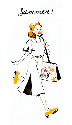 전신 PSD 여자 패션 가방 일러스트 한명 미소 성인 여름 쇼핑 달리기 잡기 즐거움 복고 성인여자한명만 국내일러스트 1 잡화 계절 감정 모션 표정 사람 여자한명만 성인여자만 파일형식