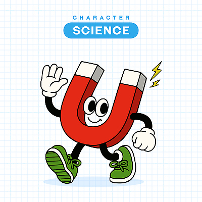 과학 일러스트 미소 사람없음 손들기 걷기 귀여움 복고 손인사 U자형자석 번개모양 일러캐릭터 AI파일 모양 캐릭터 컨셉 모션 표정 인사 번개 자석 파일형식 벡터