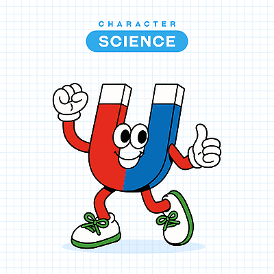 과학 일러스트 미소 사람없음 손들기 걷기 귀여움 복고 따봉 U자형자석 일러캐릭터 AI파일 캐릭터 컨셉 모션 표정 최고 자석 파일형식 벡터