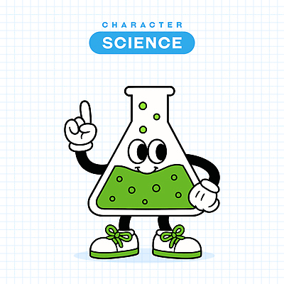 과학 허리손 일러스트 미소 사람없음 손들기 귀여움 가리킴 복고 삼각플라스크 용액 일러캐릭터 AI파일 캐릭터 포즈 컨셉 모션 표정 손짓 플라스크 파일형식 벡터