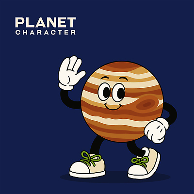 허리손 일러스트 미소 사람없음 손들기 걷기 남색 손인사 목성 일러캐릭터 AI파일 캐릭터 컬러 포즈 모션 표정 행성 인사 파일형식 벡터