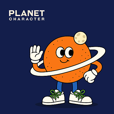 허리손 일러스트 미소 사람없음 손들기 행성 고리 남색 손인사 일러캐릭터 AI파일 캐릭터 컬러 포즈 모션 표정 우주 인사 파일형식 벡터