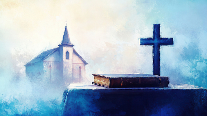 JPG 기독교 십자가 일러스트 탁자 사람없음 야외 교회 성경 식탁보 신성 국내일러스트 AI일러스트 AI콘텐츠 종교 가구 종교용품 종교건축 건물 파일형식