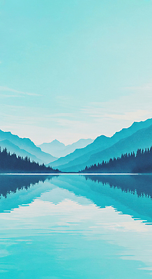 JPG 호수 하늘색 일러스트 자연 하늘 산 풍경 사람없음 반사 고요 숲속 국내일러스트 AI일러스트 AI콘텐츠 파란색 숲 생태계 파일형식