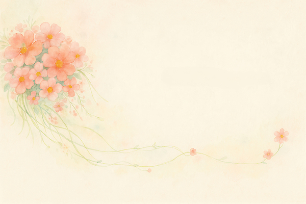 JPG 줄기 분홍색 꽃백그라운드 일러스트 수채화 사람없음 들꽃 풀잎 분위기 꽃봉오리 꽃프레임 파스텔톤 카피스페이스 국내일러스트 AI일러스트 AI콘텐츠 식물 꽃 컬러 백그라운드 컨셉 잎 프레임 공백 풀_식물 파일형식